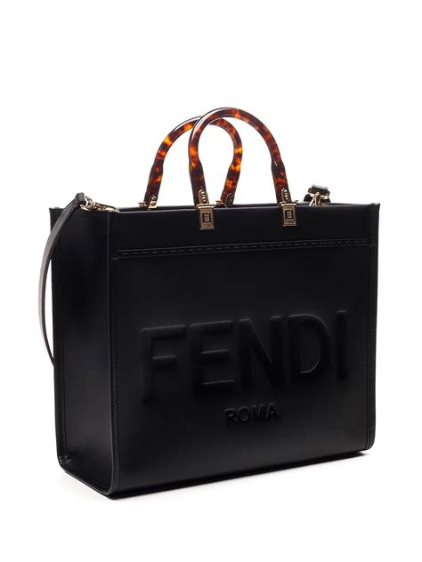 black fendi tote bag|Fendi sunshine medium black leather.